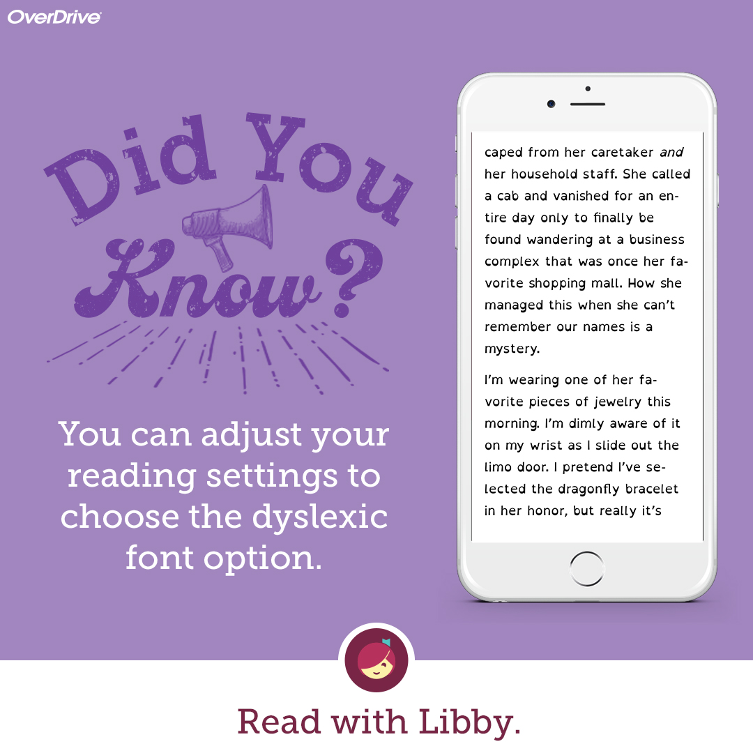 Information about adding the Open Dyslexic font to Libby