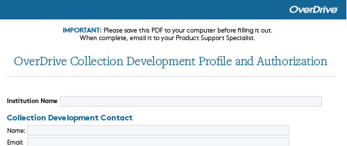 Collection Development Authorization Form
