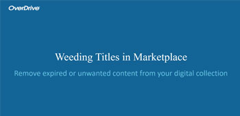 Weeding titles in Marketplace